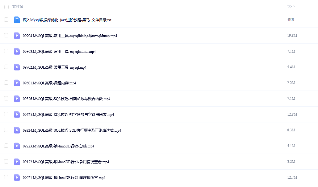 深入Mysql数据库优化_java进阶教程-黑马（视频）-Alimm.Com-码²，建站源码，游戏源码，网站模版，小程序app代码，网站源码，站长论坛