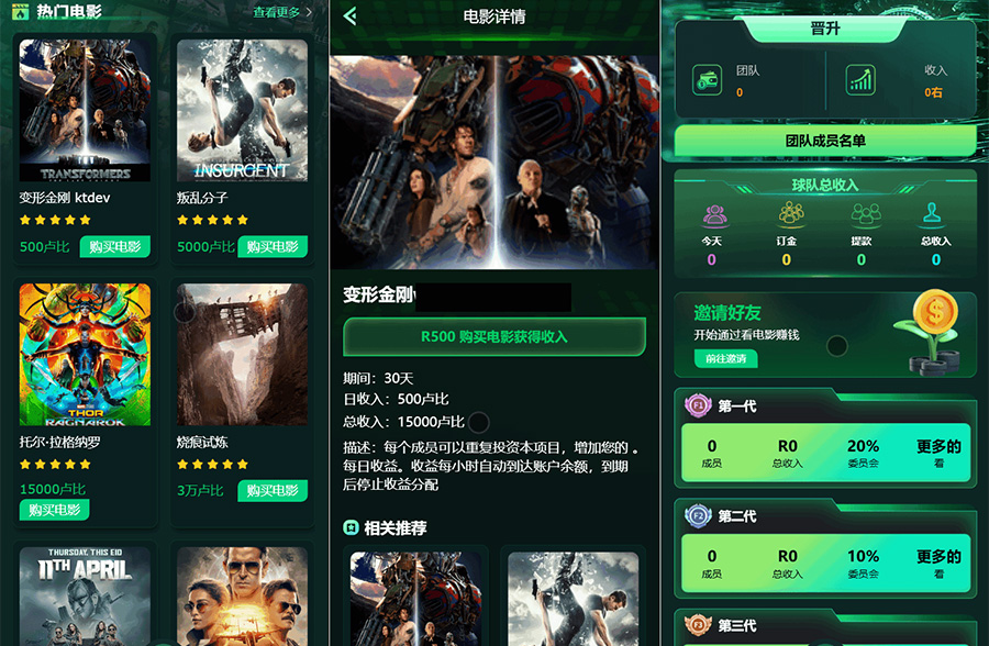 Flickiri Fun海外电影投资理财源码 影视理财类源码-骏易网络-码²，建站源码，游戏源码，网站模版，小程序app代码