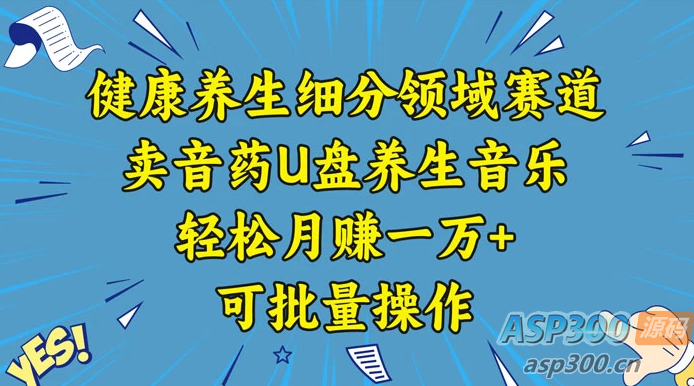 健康养生赛道:U盘养生音乐,轻松月入过万,批量操作方法分享-骏易网络-码²,建站源码,游戏源码,网站模版,小程序app代码