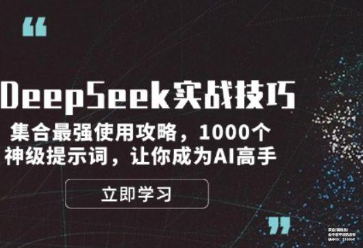 [技术分享] DeepSeek实战技巧：集合最强使用攻略，1000个神级提示词，让你成为AI高手-Alimm.Com-码²，建站源码，游戏源码，网站模版，小程序app代码，网站源码，站长论坛