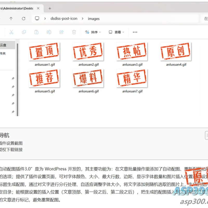 WordPress 原创图标设置插件，功能小巧不收费-Alimm.Com-码²