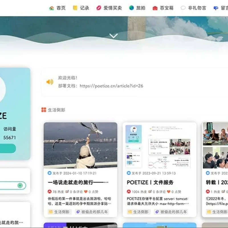 POETIZE个人博客系统源码 | 最美博客-Alimm.Com-码²