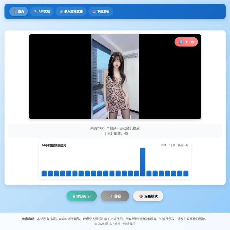 随机小姐姐热舞视频系统源码全新UI带后台版v5.0-Alimm.Com-码²