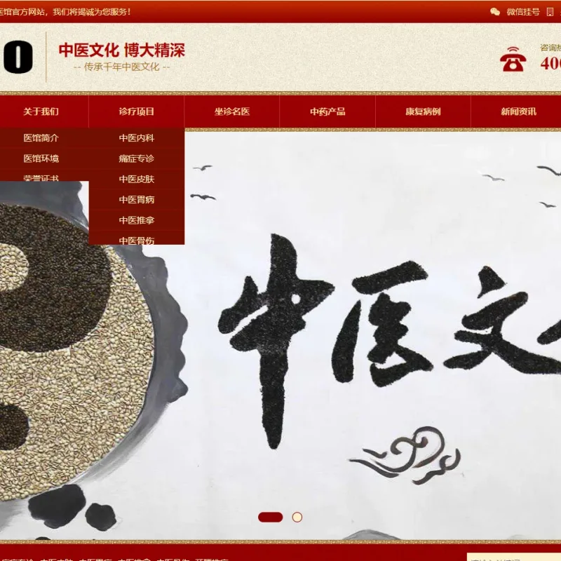 自适应手机端中药馆中医网站模板中医院网站中医馆介绍网站中医门诊中医世家中医文化-Alimm.Com-码²