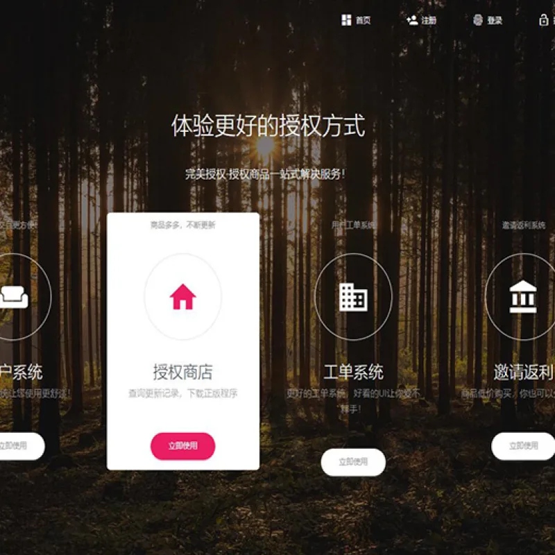 PHP域名授权系统网站授权授权管理工单系统精美UI支付系统团队合作代理返利发卡系统-Alimm.Com-码²