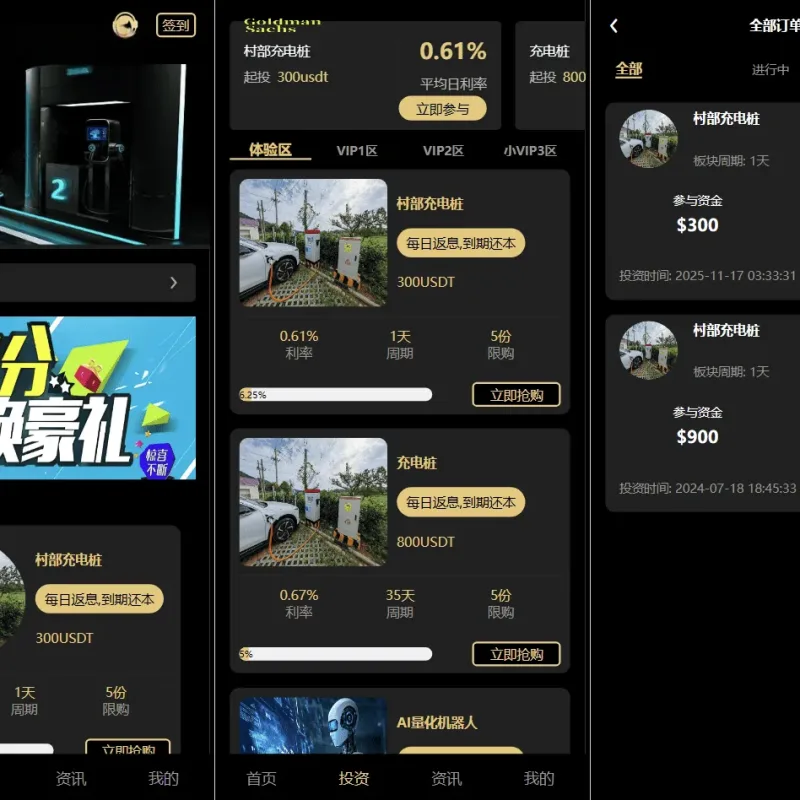 Fidelity充电桩投资理财系统源码 uniapp前端PHP后端充电桩理财平台-Alimm.Com-码²