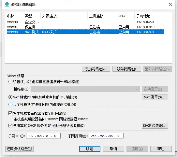 虚拟机的配置图 虚拟机的配置图
