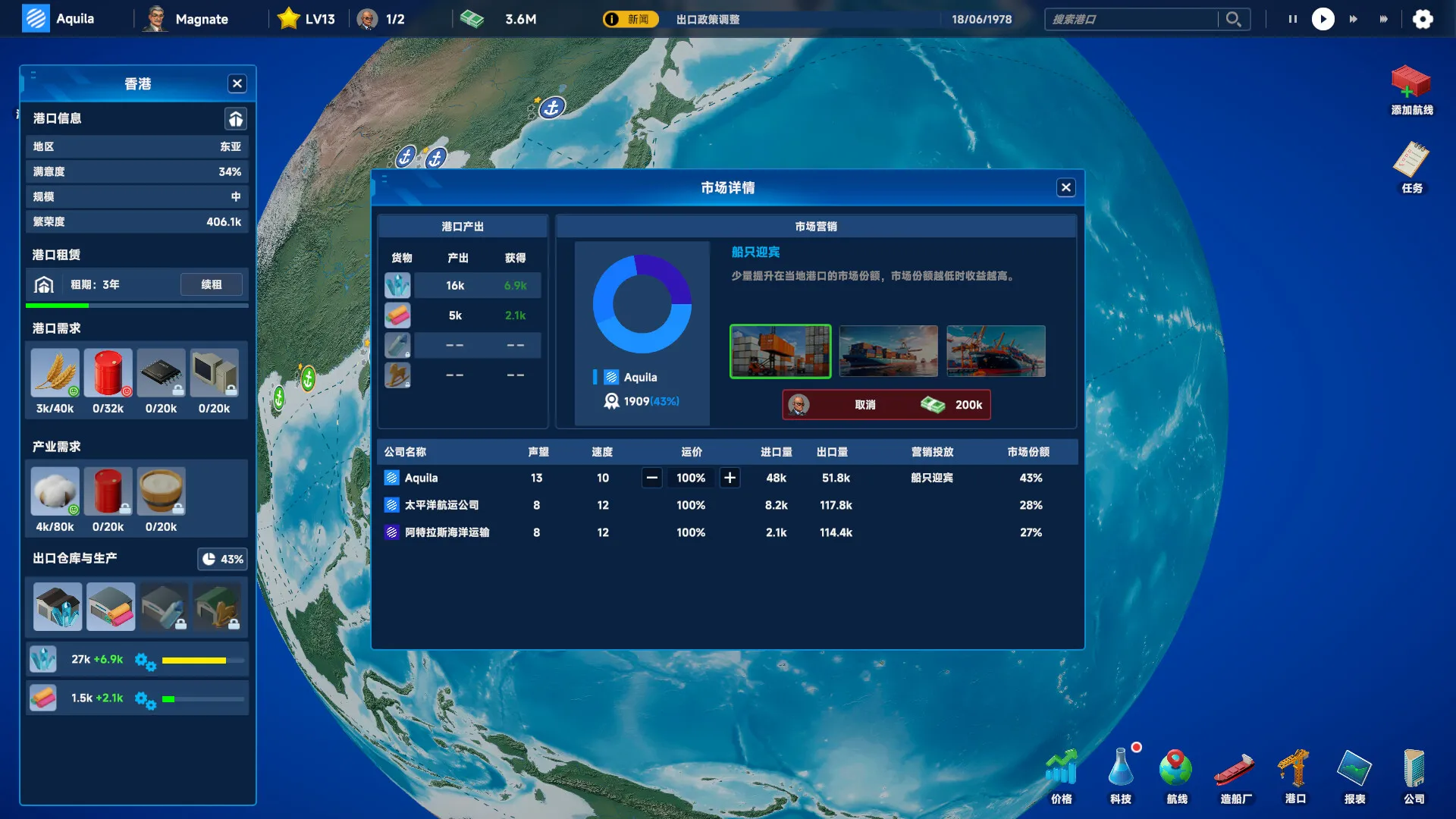 【小游戏】海运大亨（Global Magnates Shipping Tycoo）TENOKE中文版