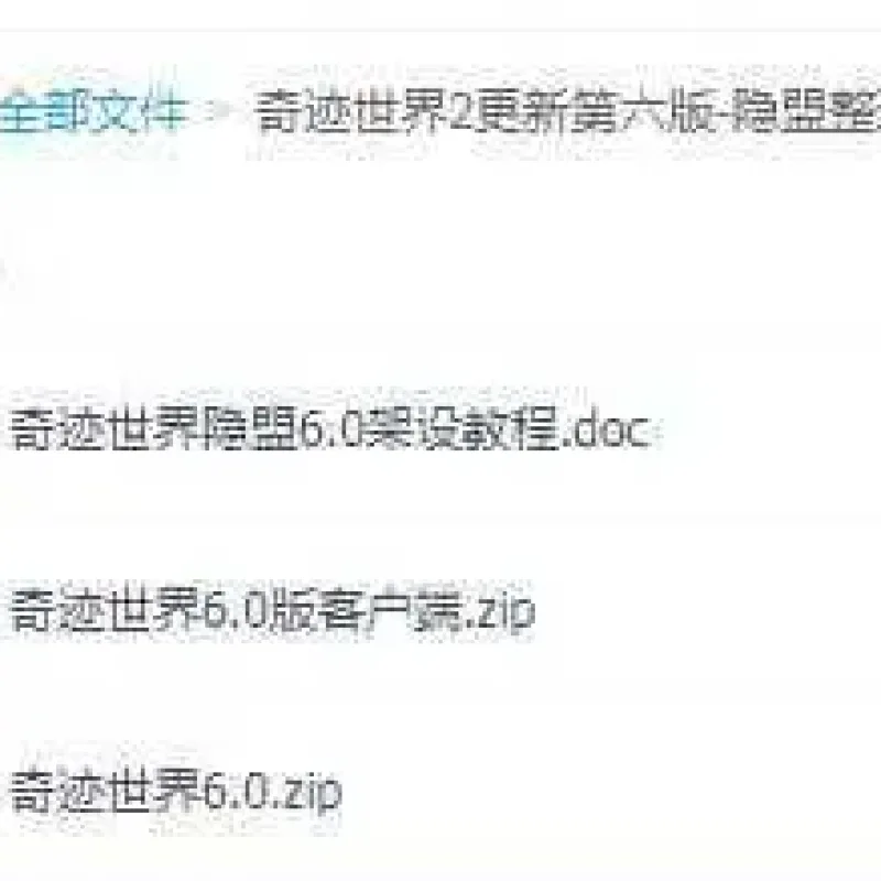 奇迹世界2商业6.0更新第六版-绝版收藏【隐盟整理】-Alimm.Com-码²