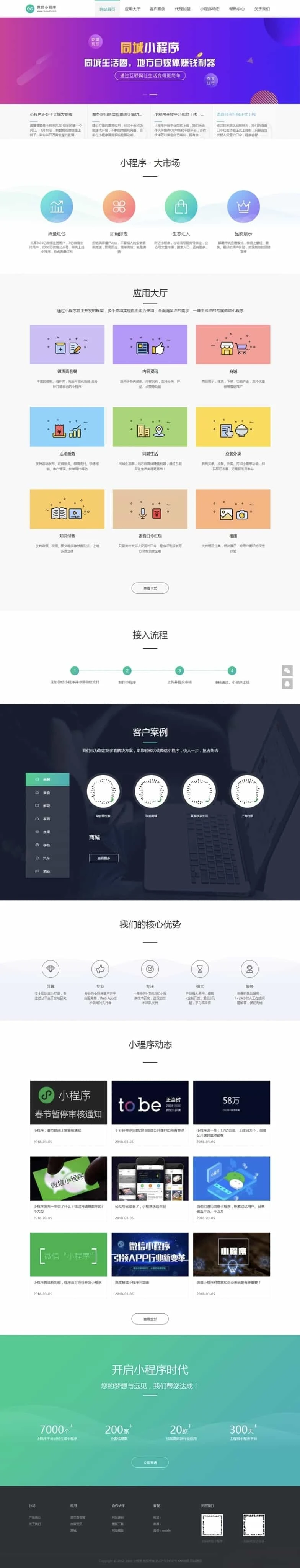 微信小程序开发代理销售网站源码 织梦自适应产品展示模板
