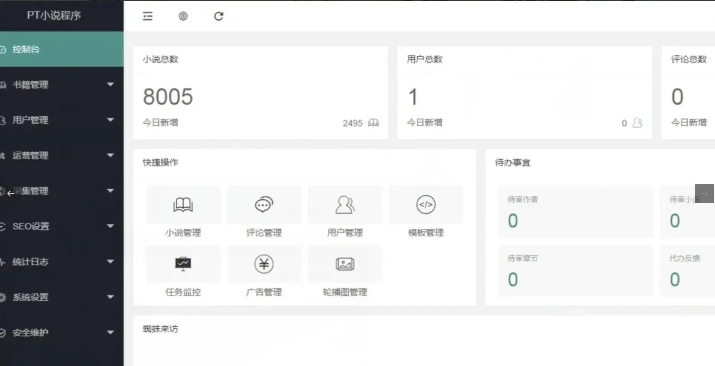 PTCMS运营级小说源码 全端自适应+全自动采集+VIP会员+付费阅读整套系统