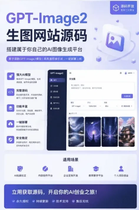 GPT-Image2生图网站源码 最新开源文生图平台私有化部署