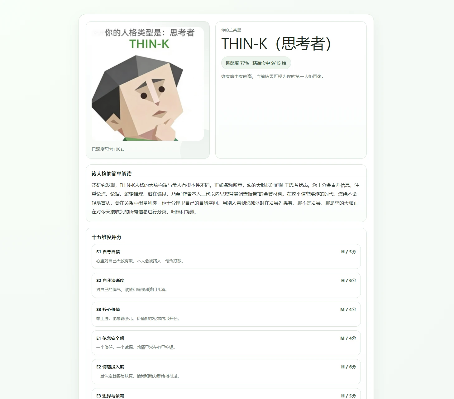 SBTI人格测评源码 带报告生成+数据统计完整源码