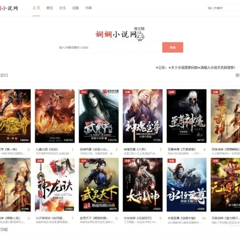 PHP娴娴小说网站源码 PC+WAP自适应建站程序-Alimm.Com-码²