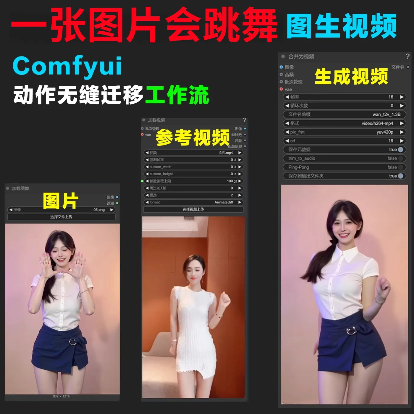图片[1]-comfyui工作流照片跳舞mimicmotion配套模型AI图生视频自定义动作-Alimm.Com-码²